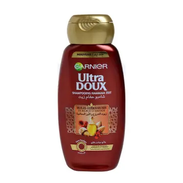 Garnier Shampoing garnier ultra doux huiles guérisseuses de ricin et d'amande 200ml - Parfum et cosmétiques authentiques en vente chez Choupinette para & parfumerie