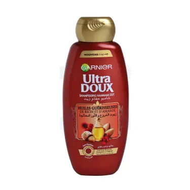 Shampoing garnier ultra doux huiles guérisseuses de ricin et d'amande 400ml - Garnier | Parfumerie & Parafumerie en ligne