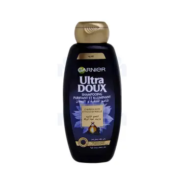 Garnier Shampoing garnier ultra doux au charbon noir et huile de nigelle 400ml - Parfum et cosmétiques authentiques en vente chez Choupinette para & parfumerie