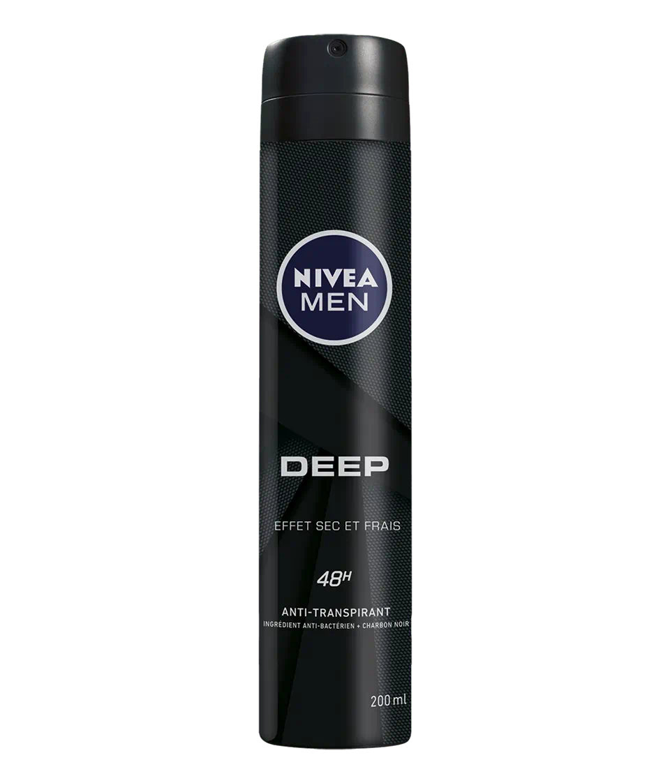 Nivea Déodorant nivea men deep black carbon darkwood 200ml - Parfum et cosmétiques authentiques en vente chez Choupinette para & parfumerie