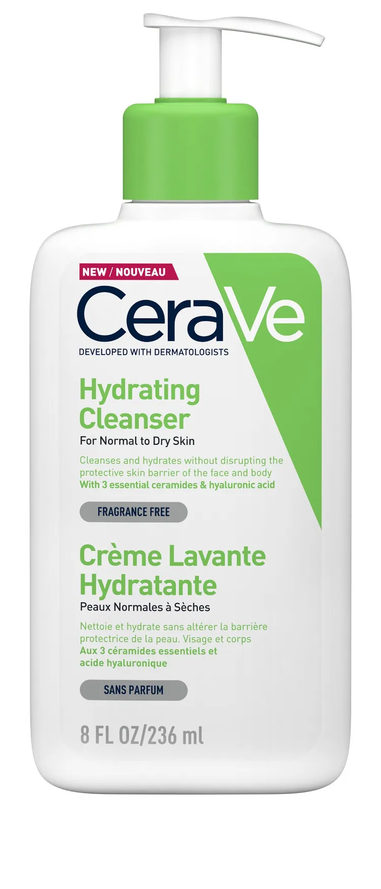 Crème lavante hydratante peaux normales à sèches 236ml - Cerave | Parfumerie & Parafumerie en ligne