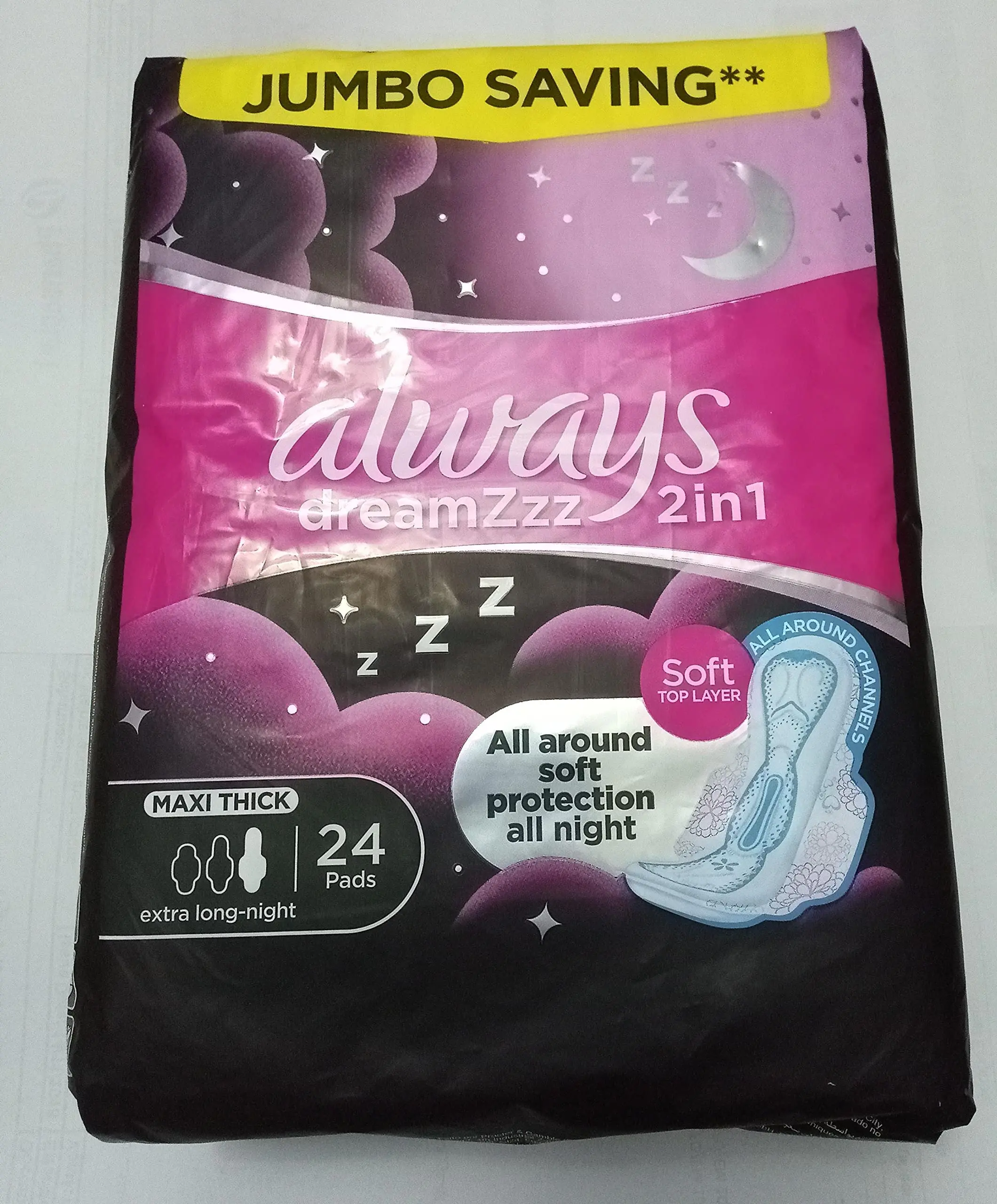 Serviettes hygiéniques always dreamzzz 2in1 night 24pièces - Always | Parfumerie & Parafumerie en ligne