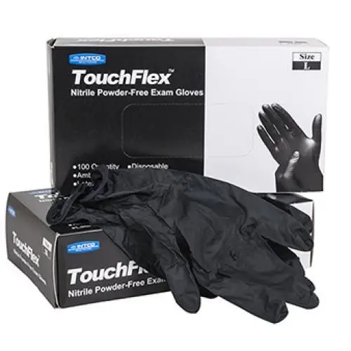 gants plastique noir touchflex nitrile powder free taille M 1p - touchflex | Parfumerie & Parafumerie en ligne