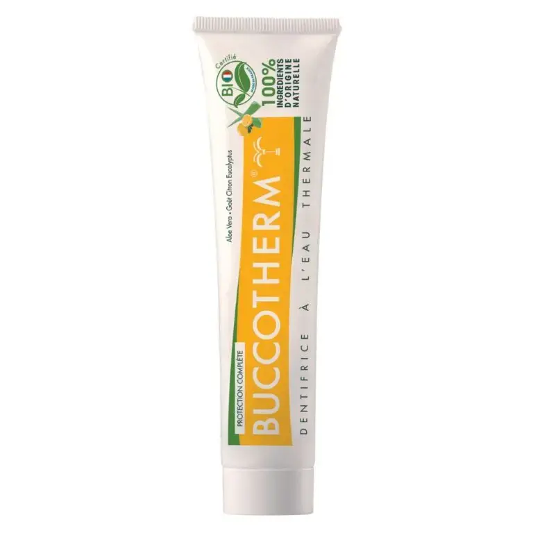 Buccotherm Dentifrice buccotherm protection complète aloe vera goût citron eucalyptus (jaune) - Parfum et cosmétiques authentiques en vente chez Choupinette para & parfumerie