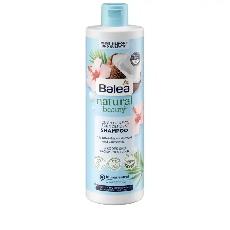 Balea Shampoing balea natural beauty cheveux cassants et secs sans sulfate 400ml - Parfum et cosmétiques authentiques en vente chez Choupinette para & parfumerie