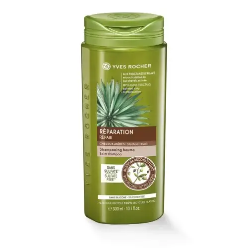 Yves rocher Shampoing yves rocher aux fructanes d'agave sans sulfate réparation cheveux abimés 300ml - Parfum et cosmétiques authentiques en vente chez Choupinette para & parfumerie