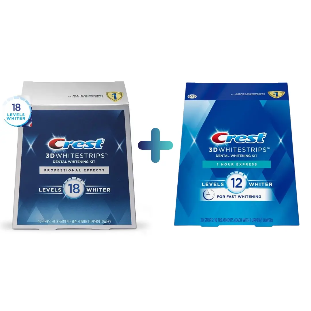 Bande de blanchiment crest 3d white levels 12 et 18 (un sachet) - Crest | Parfumerie & Parafumerie en ligne