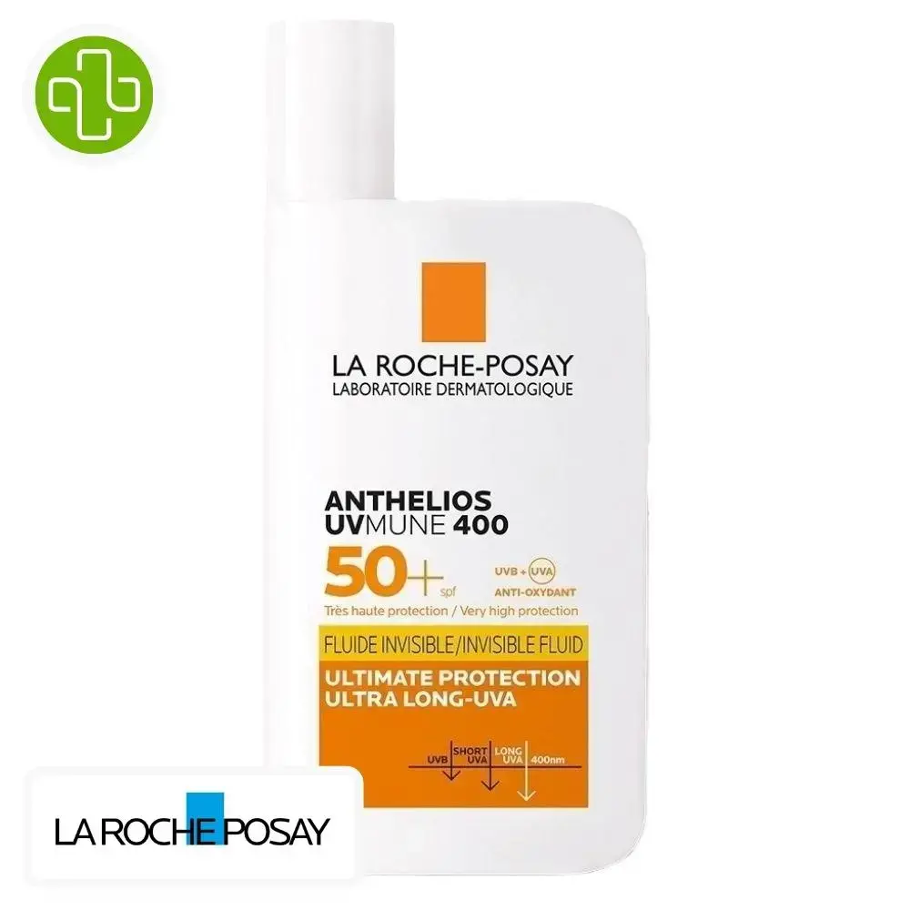 La roche posay Écran solaire fluide invisible anthelios uvmune 400 spf 50+ la roche posay 50ml - Parfum et cosmétiques authentiques en vente chez Choupinette para & parfumerie