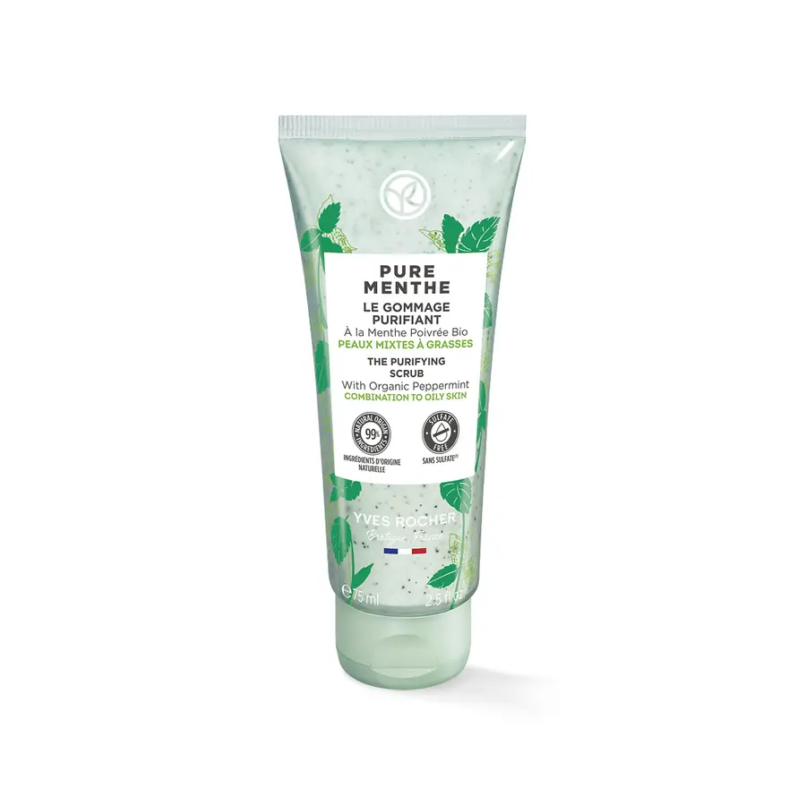 Gommage purifiant à la menthe poivrée bio yves rocher peaux mixtes à grasses 75ml - Yves rocher | Parfumerie & Parafumerie en ligne
