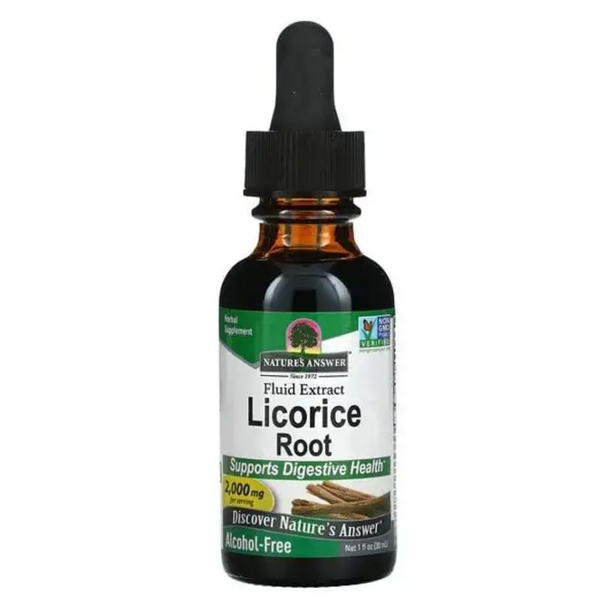 Licorice root racine de réglisse extrait liquide sans alcool 30ml  - Nature's answer | Parfumerie & Parafumerie en ligne