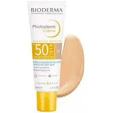 Bioderma Crème solaire bioderma photoderm 50+ teintée claire light peaux sèches et sensibles + gel moussant sensibio offert - Parfum et cosmétiques authentiques en vente chez Choupinette para & parfumerie