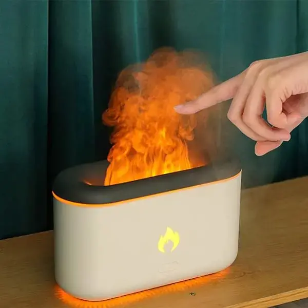 Diffuseur effet flame huile essentielle (blanc)130ml -   | Parfumerie & Parafumerie en ligne