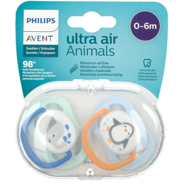 avent Lot de 2 sucettes avent philips ultra air animals 0-6m  - Parfum et cosmétiques authentiques en vente chez Choupinette para & parfumerie