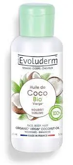Evoluderm Evoluderm huile de coco bio 100ml  - Parfum et cosmétiques authentiques en vente chez Choupinette para & parfumerie