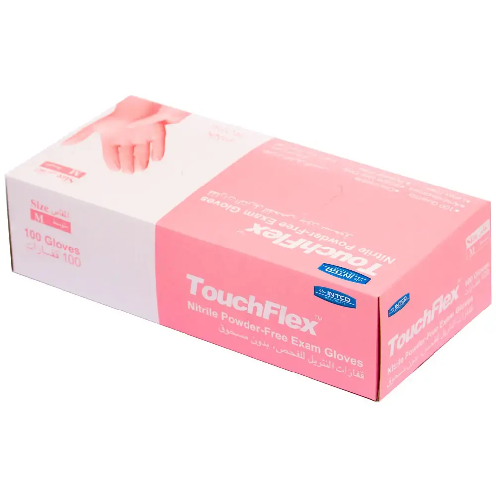 gants plastique rose touchflex nitrile powder free 100p - touchflex | Parfumerie & Parafumerie en ligne