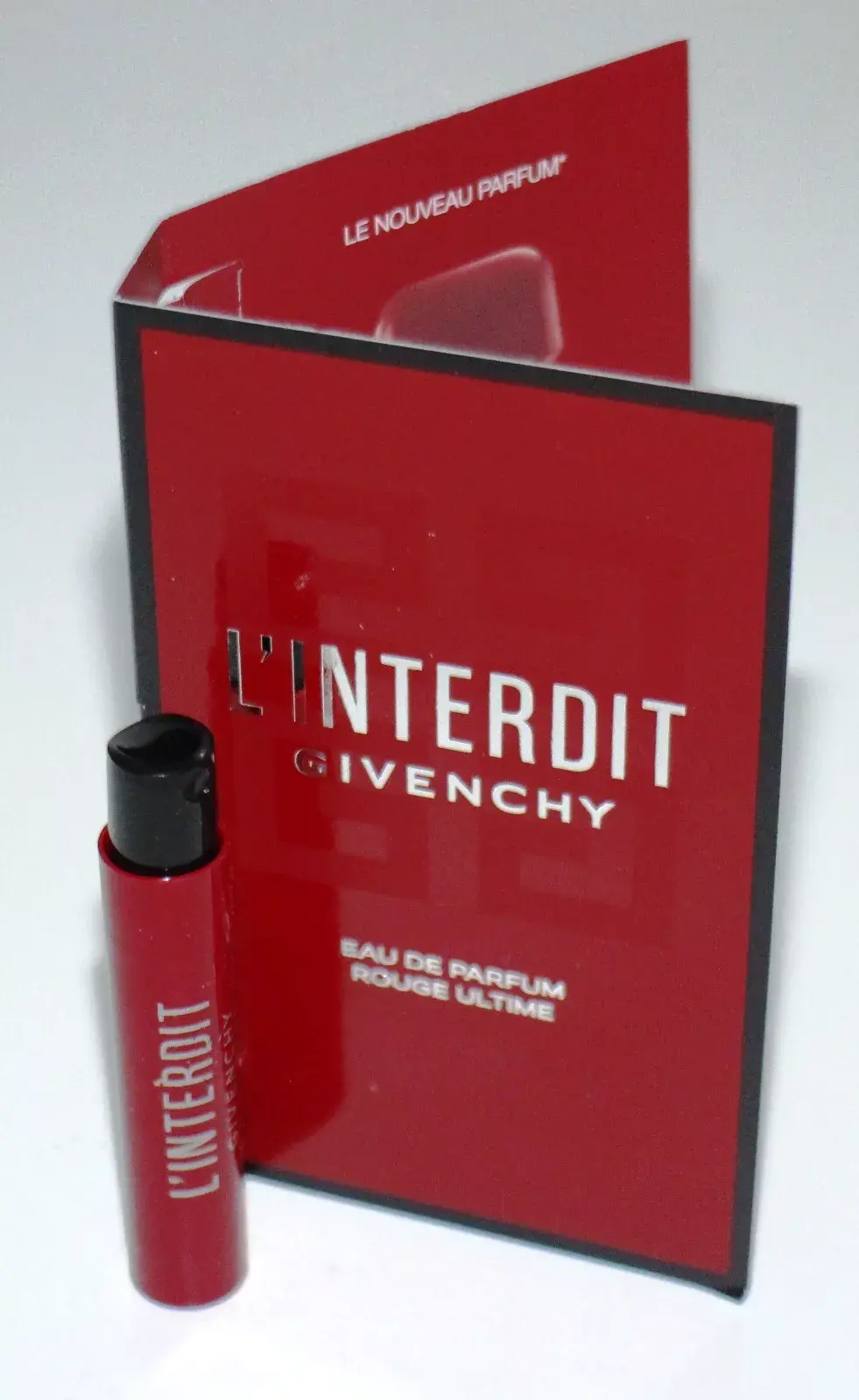 Givenchy échantillon parfum l'interdit givenchy eau de parfum rouge ultime 1ml - Parfum et cosmétiques authentiques en vente chez Choupinette para & parfumerie
