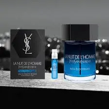Yves Saint Laurent Échantillon parfum la nuit de l'homme yves saint laurent bleu électrique eau de toilette intense  - Parfum et cosmétiques authentiques en vente chez Choupinette para & parfumerie