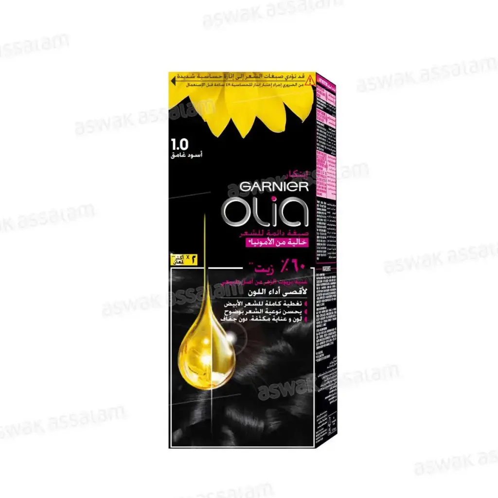Coloration cheveux olia garnier n°1.0 noir profond - Garnier | Parfumerie & Parafumerie en ligne
