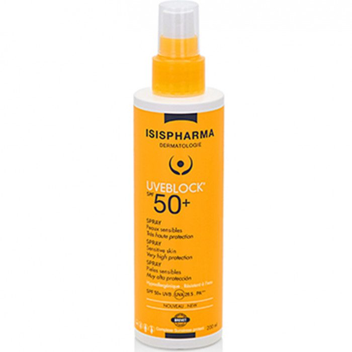 Spray isispharma uveblock spf 50+ peaux sensibles 200ml - Isispharma | Parfumerie & Parafumerie en ligne