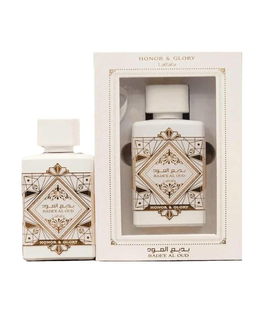 Lattafa Parfum badii al oud abyad lattafa honor & glory 100ml - Parfum et cosmétiques authentiques en vente chez Choupinette para & parfumerie