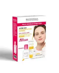 Bioderma Kit écran solaire photoderm fluide bioderma invisible peaux sensibles 40ml + eau micellaire 100ml offert - Parfum et cosmétiques authentiques en vente chez Choupinette para & parfumerie