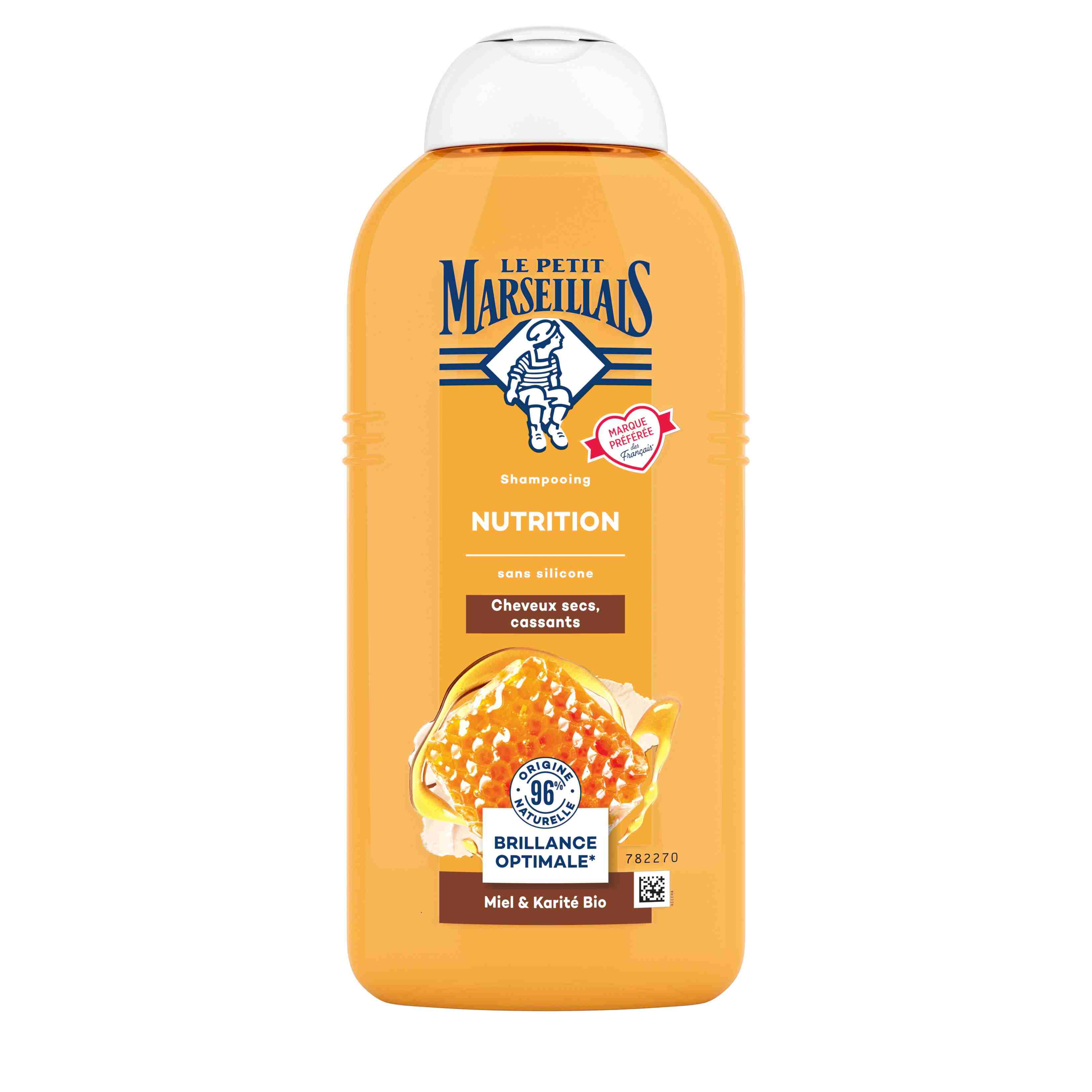 Shampoing le petit marseillais nutrition sans silicone cheveux secs cassants miel & karité bio 250ml - Le petit marseillais | Parfumerie & Parafumerie en ligne