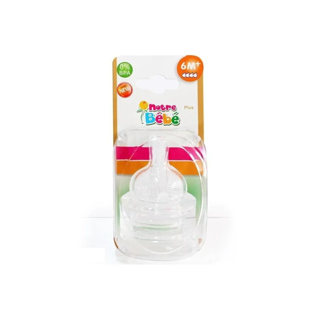 2 tétines débit nouveau né notre bébé 6m+ - Notre bébé | Parfumerie & Parafumerie en ligne