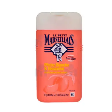 Le petit marseillais Le petit marseillais gel douche pêche blanche nectarine 250ml - Parfum et cosmétiques authentiques en vente chez Choupinette para & parfumerie
