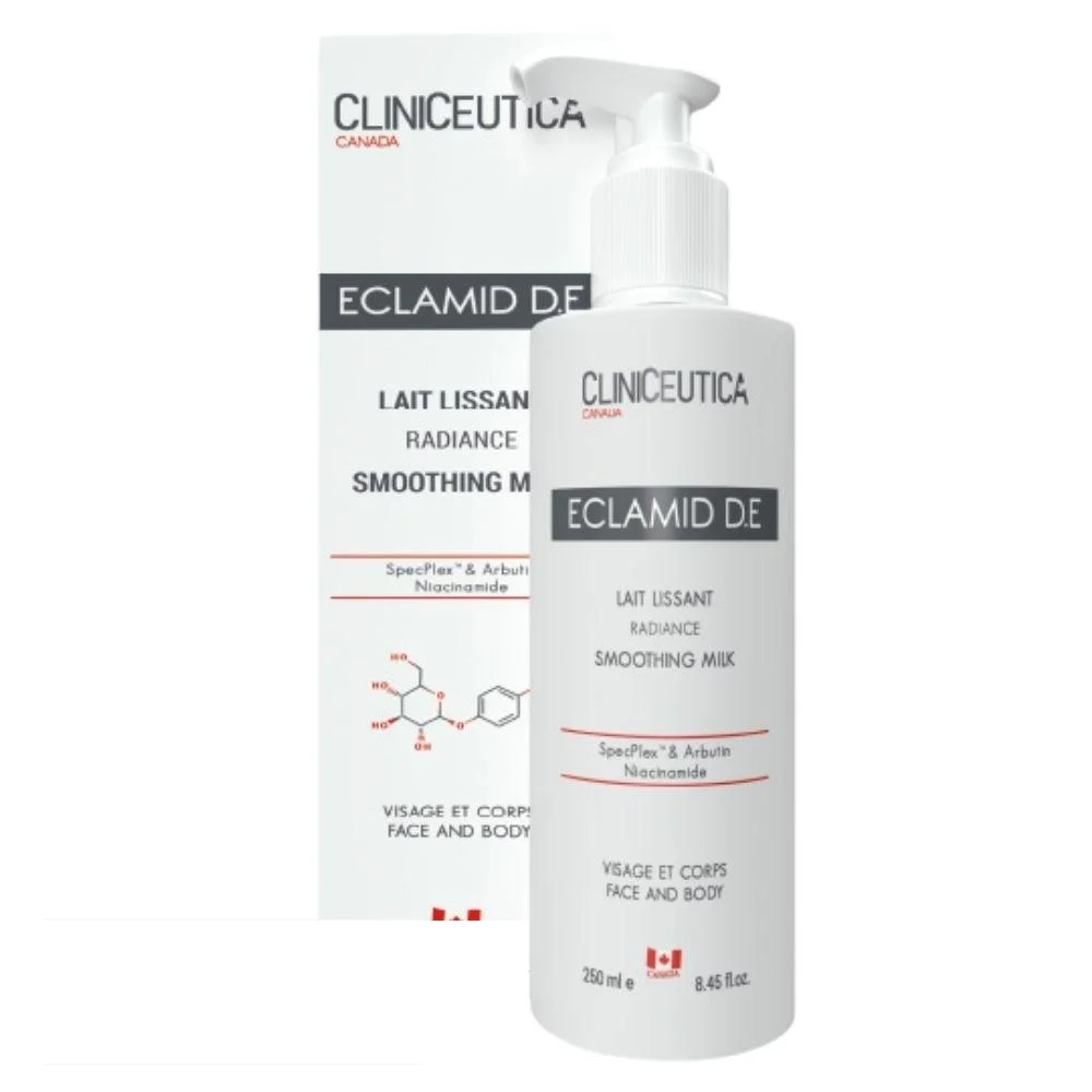 cliniceutica Lait lissant radiance eclamid d.e cliniceutica specplex & arbutin niacinamide 250ml - Parfum et cosmétiques authentiques en vente chez Choupinette para & parfumerie