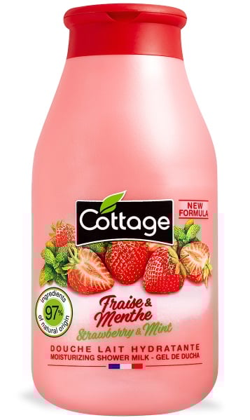 Douche lait hydratante  fraise & menthe cottage 250ml - Cottage | Parfumerie & Parafumerie en ligne