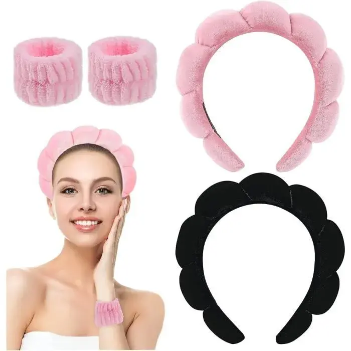 Bandeau maquillage & soin visage femme avec bande pour les mains -   | Parfumerie & Parafumerie en ligne