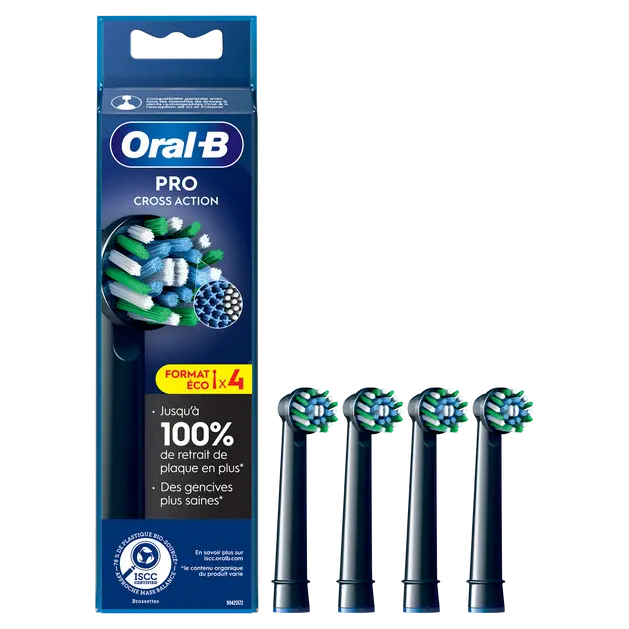 Kit manches de brosse oral b pro cross action noir x4 - Oral-B | Parfumerie & Parafumerie en ligne