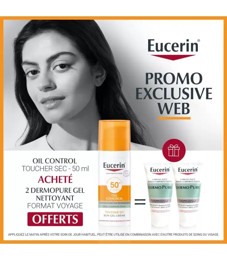 Travel pack oil control eucerin spf50+ 50ml +sérum dermopure 7ml + gel nettoyant dermopure 20ml - Eucerin | Parfumerie & Parafumerie en ligne