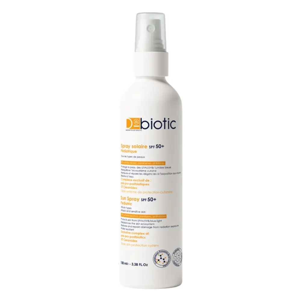 Spray solaire pédiatrique dbiotic spf50+ 100ml - dbiotic | Parfumerie & Parafumerie en ligne