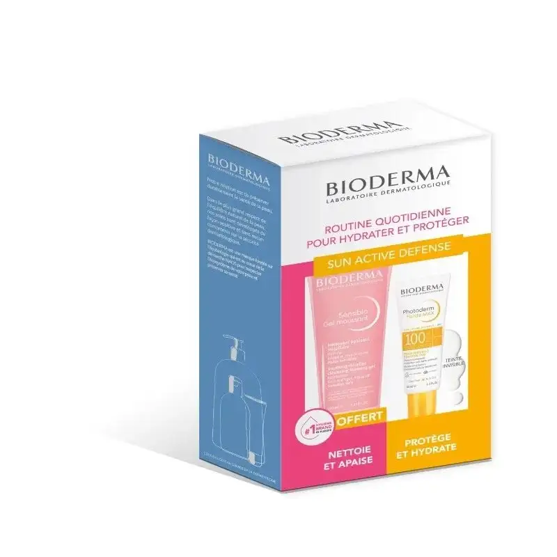 Kit écran solaire invisible photoderm fluide max bioderma 40ml + gel moussant sensibio 100ml offert - Bioderma | Parfumerie & Parafumerie en ligne
