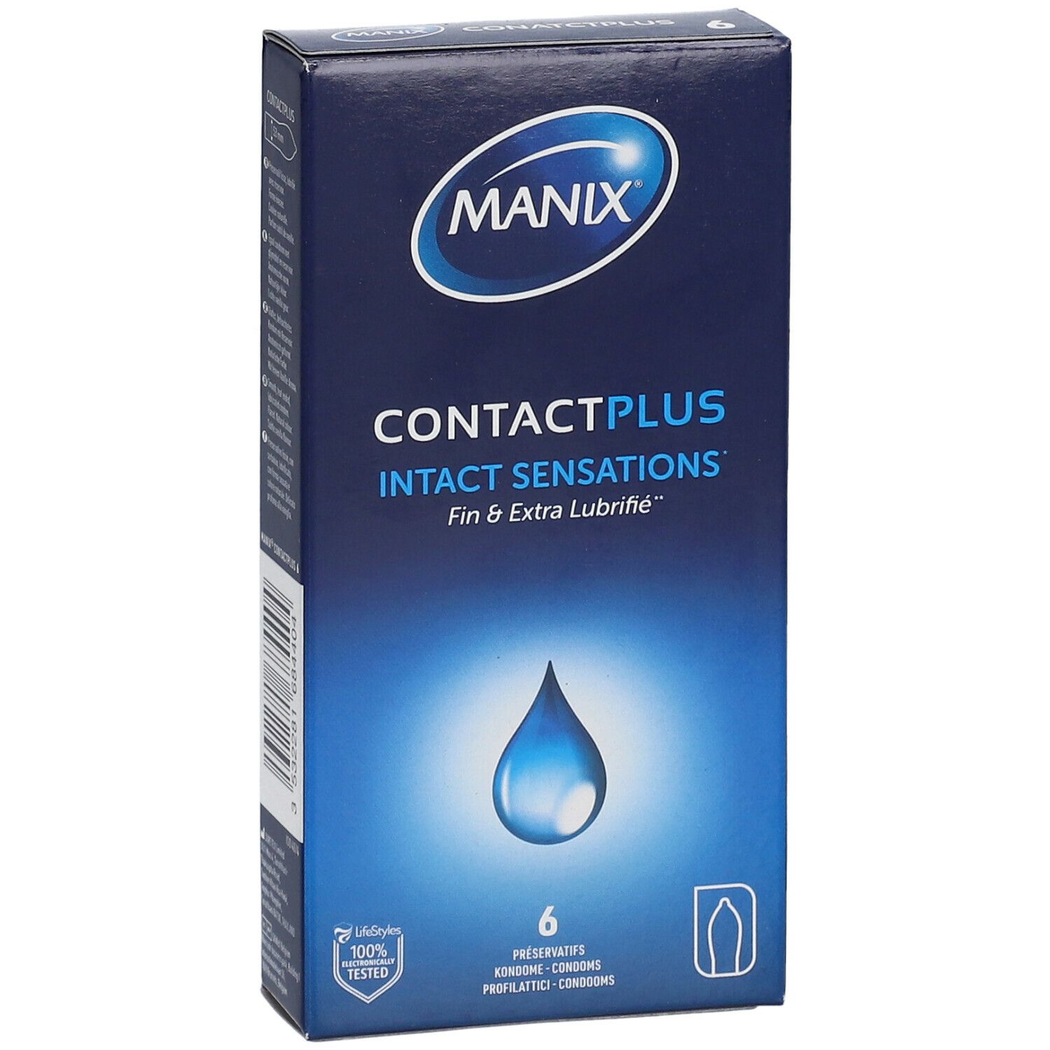 préservatif contact plus fin + extra lubrifié manix 6p - manix | Parfumerie & Parafumerie en ligne