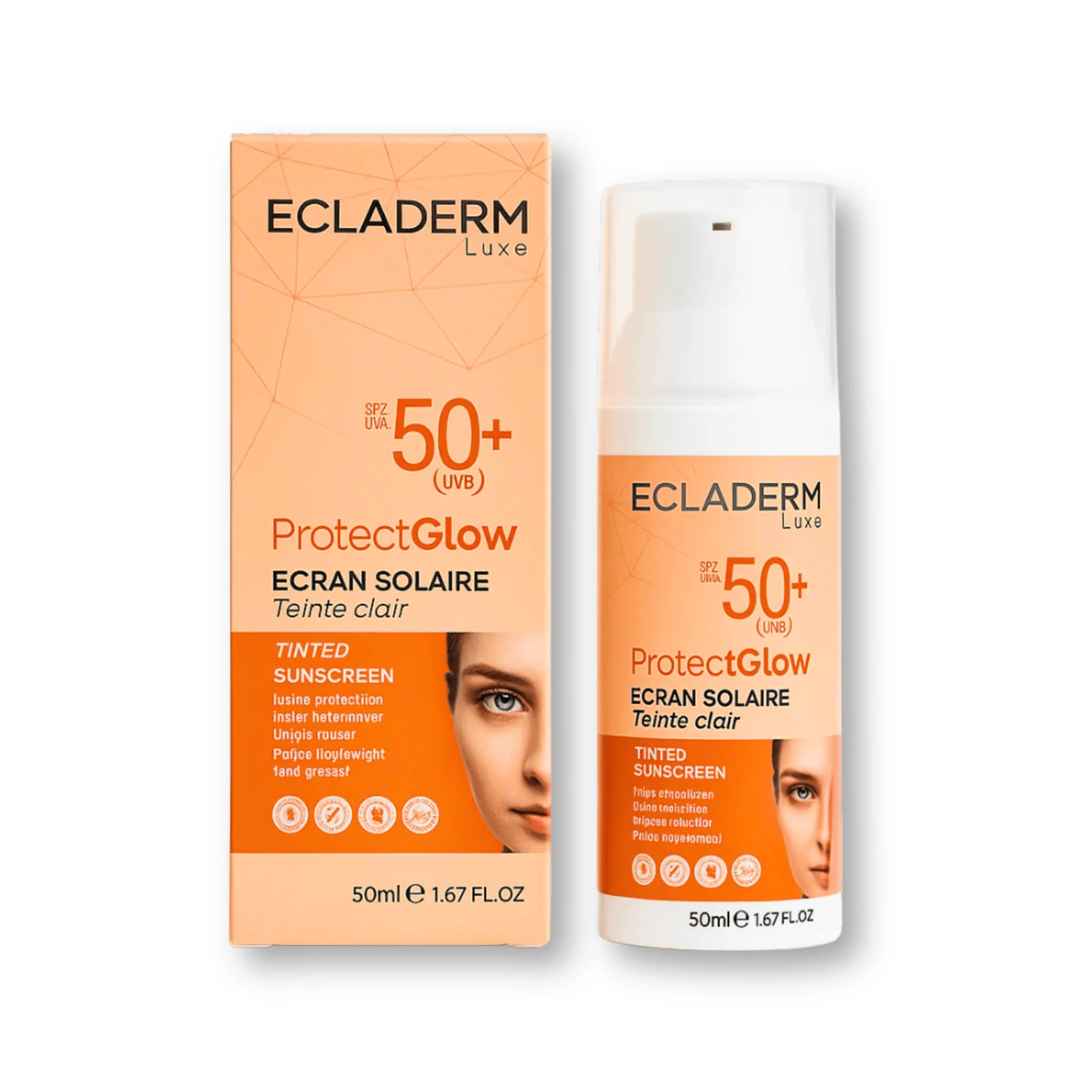 Écran solaire protectglow teinté clair ecladerm spf50+ 50ml - Ecladerm | Parfumerie & Parafumerie en ligne