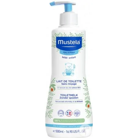 Mustela lait de toilette sans rinçcage visage et siège 500ml