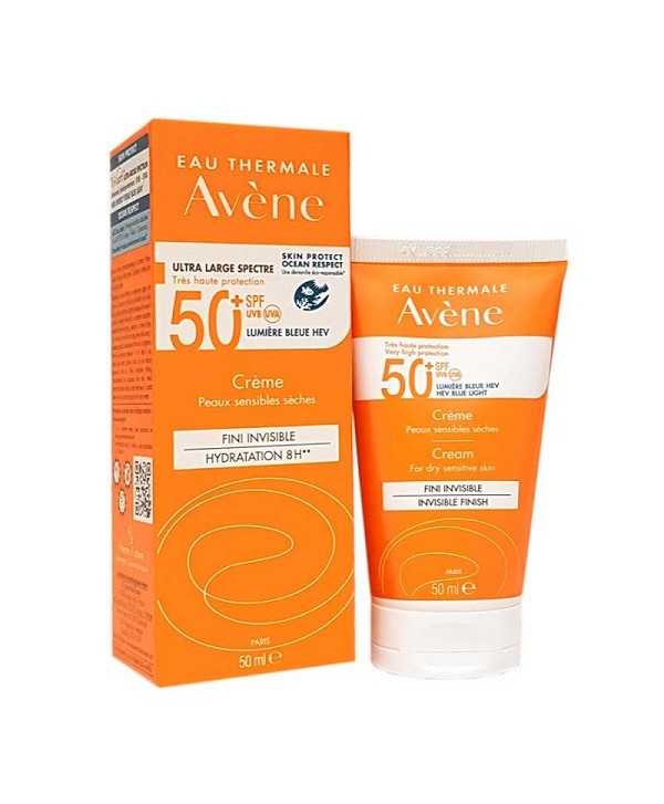 Avène crème solaire avène invisible peaux sensibles sèches spf 50+ 50ml - Parfum et cosmétiques authentiques en vente chez Choupinette para & parfumerie