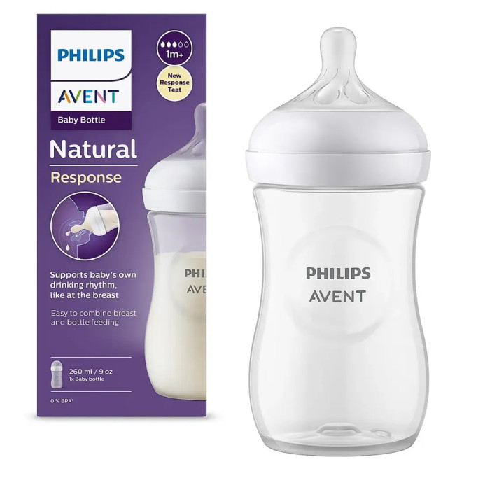 biberon avent natural 1M+ 260ml en plastique  - avent | Parfumerie & Parafumerie en ligne