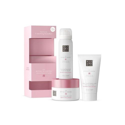 Rituals coffret rituals taille xs 3 balancing bestsellers the ritual of sakura (mousse de douche 50ml + gommage 125g + crème corporelle 70ml) - Parfum et cosmétiques authentiques en vente chez Choupinette para & parfumerie