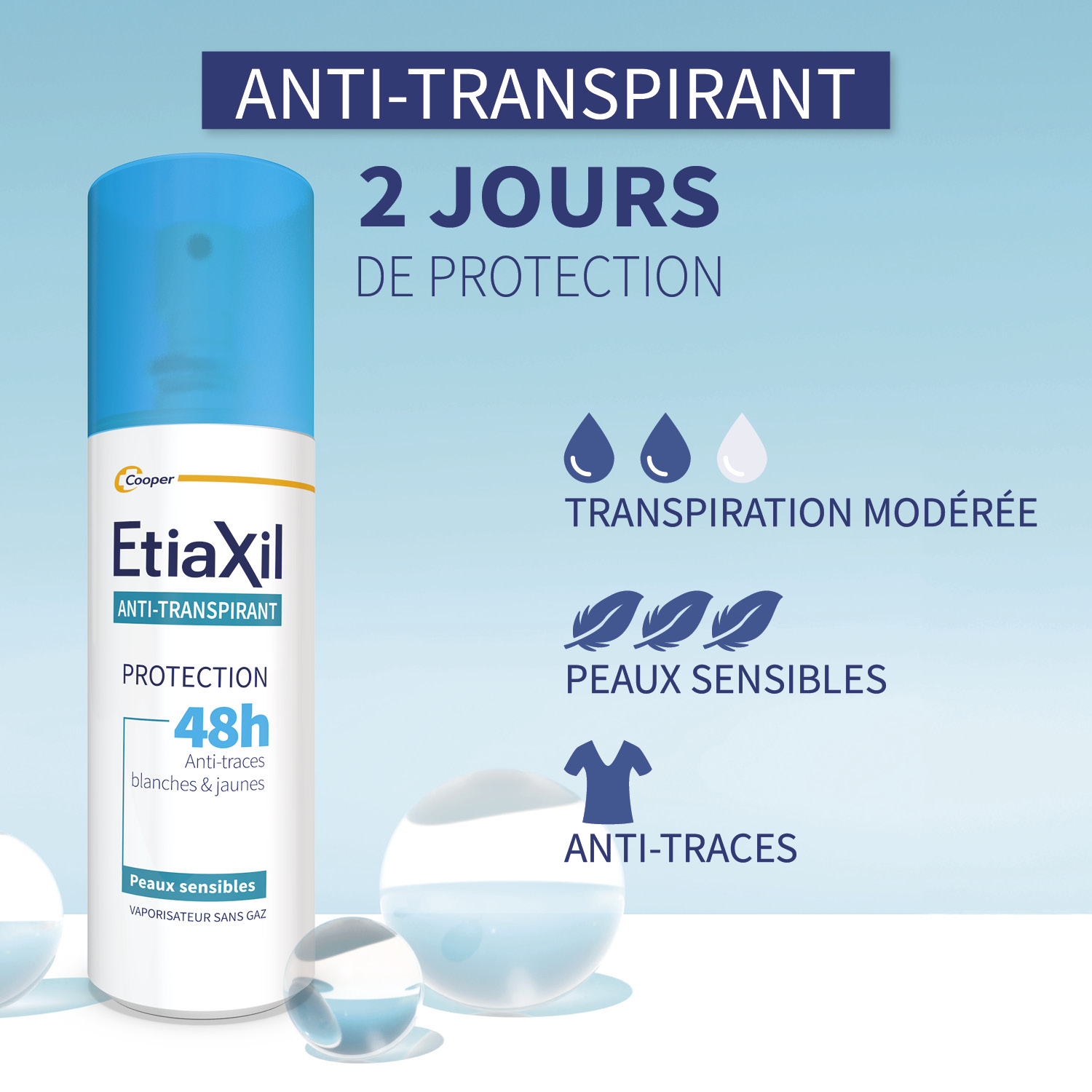 déodorant spray anti transpirant etiaxil peaux sensibles - etiaxil | Parfumerie & Parafumerie en ligne