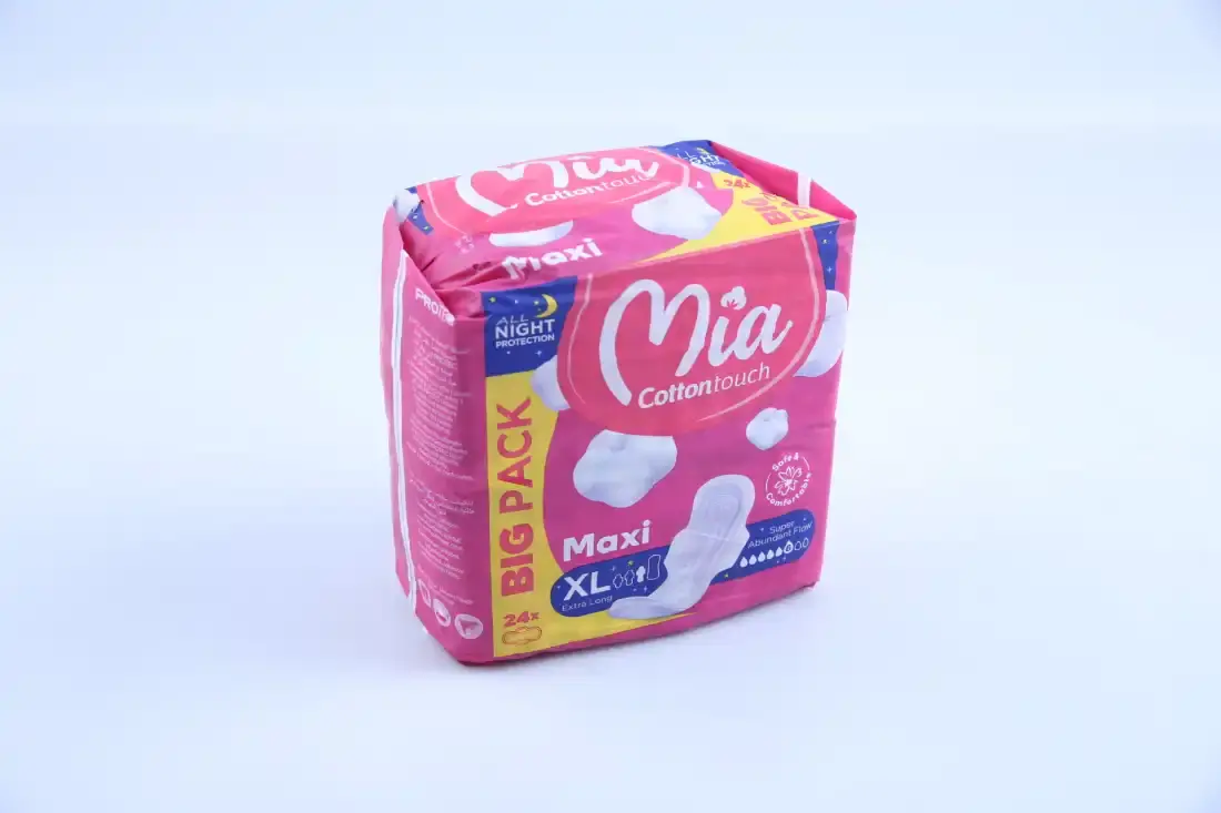 serviettes hygiéniques mia cotton touch maxi nuit xl 8pièces - MIA | Parfumerie & Parafumerie en ligne