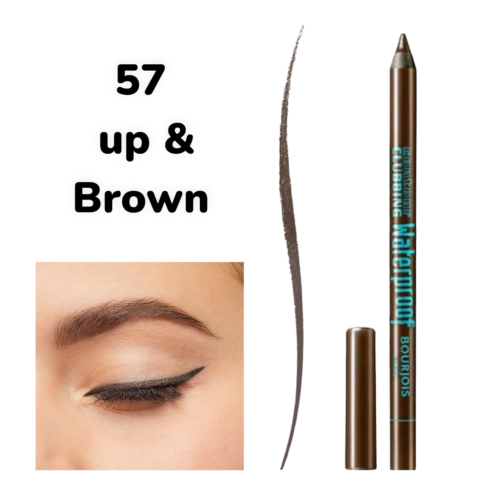 crayon bourjois waterproof contour clubbing N°57 up and brown  - Bourjois | Parfumerie & Parafumerie en ligne