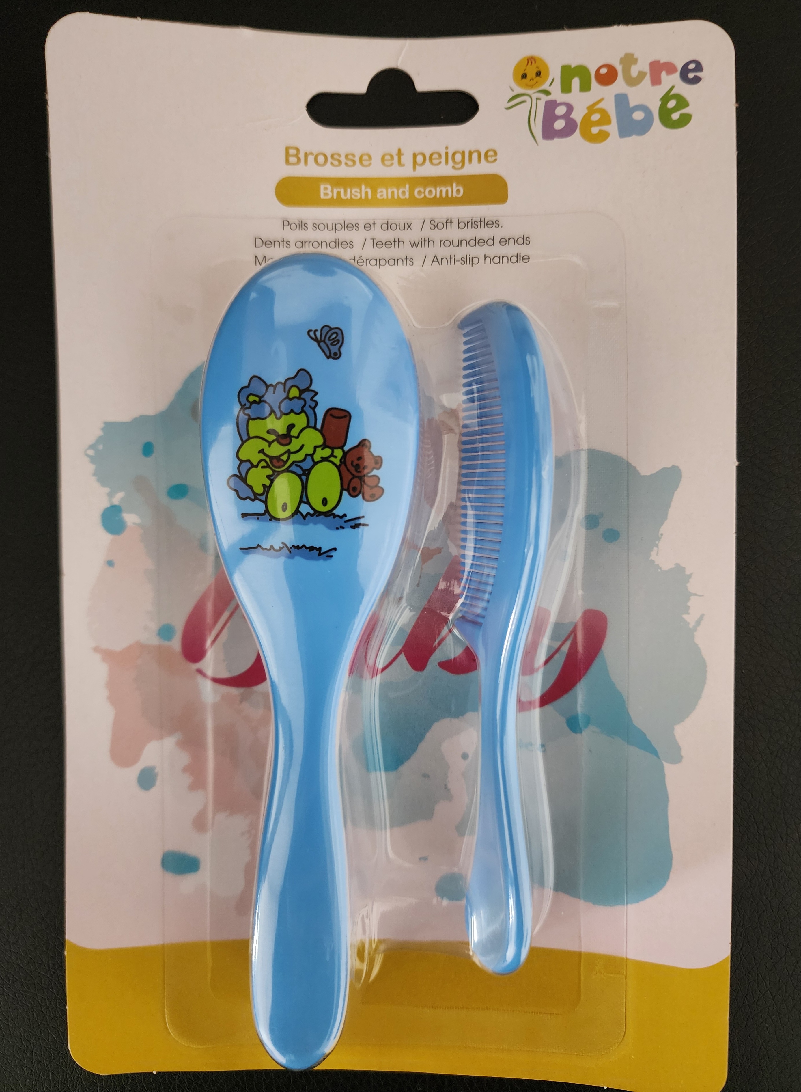brosse à cheveux bébé pack de 2p notre bébé bleu - Notre bébé | Parfumerie & Parafumerie en ligne