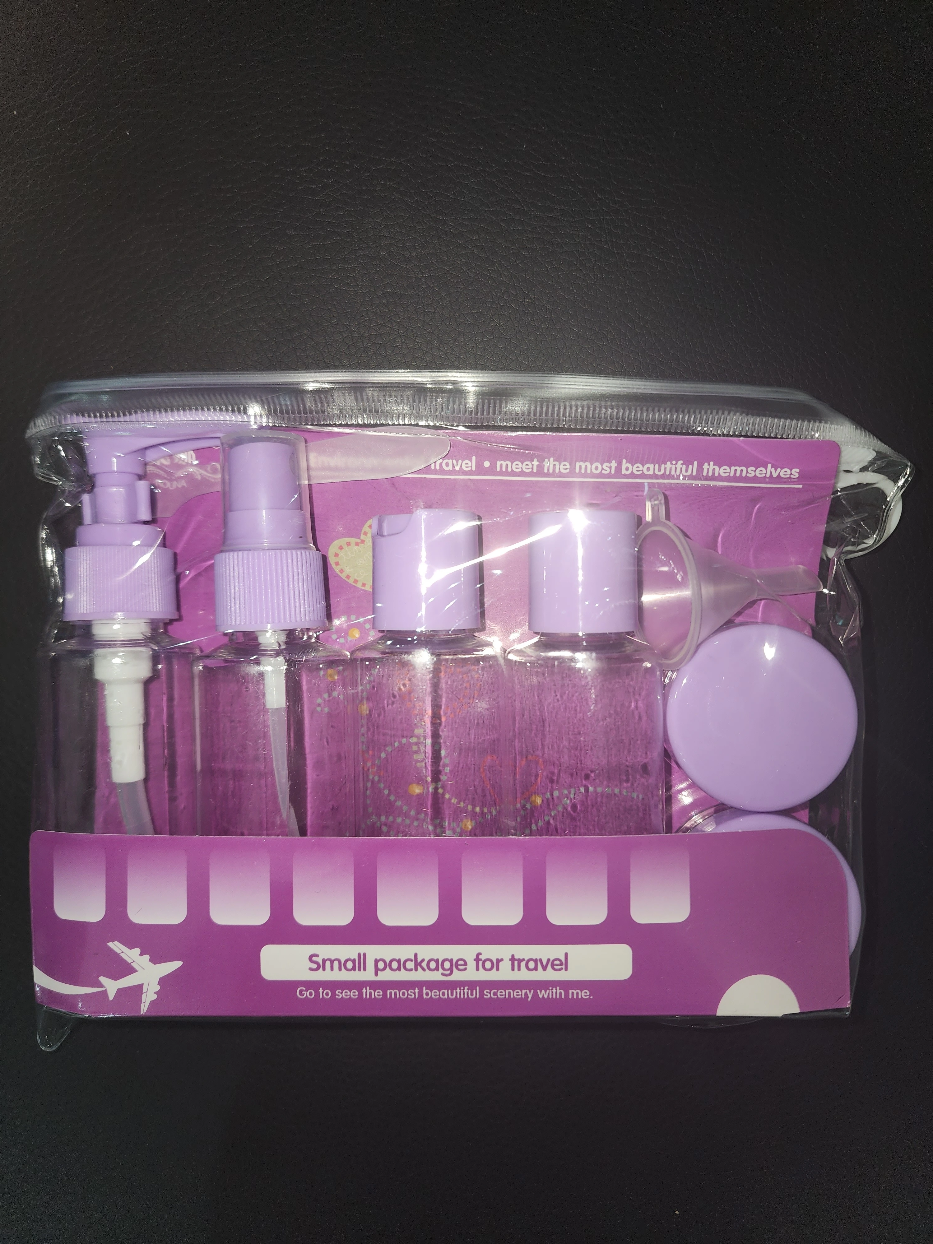 pack accessoires de voyage 8p violet -   | Parfumerie & Parafumerie en ligne