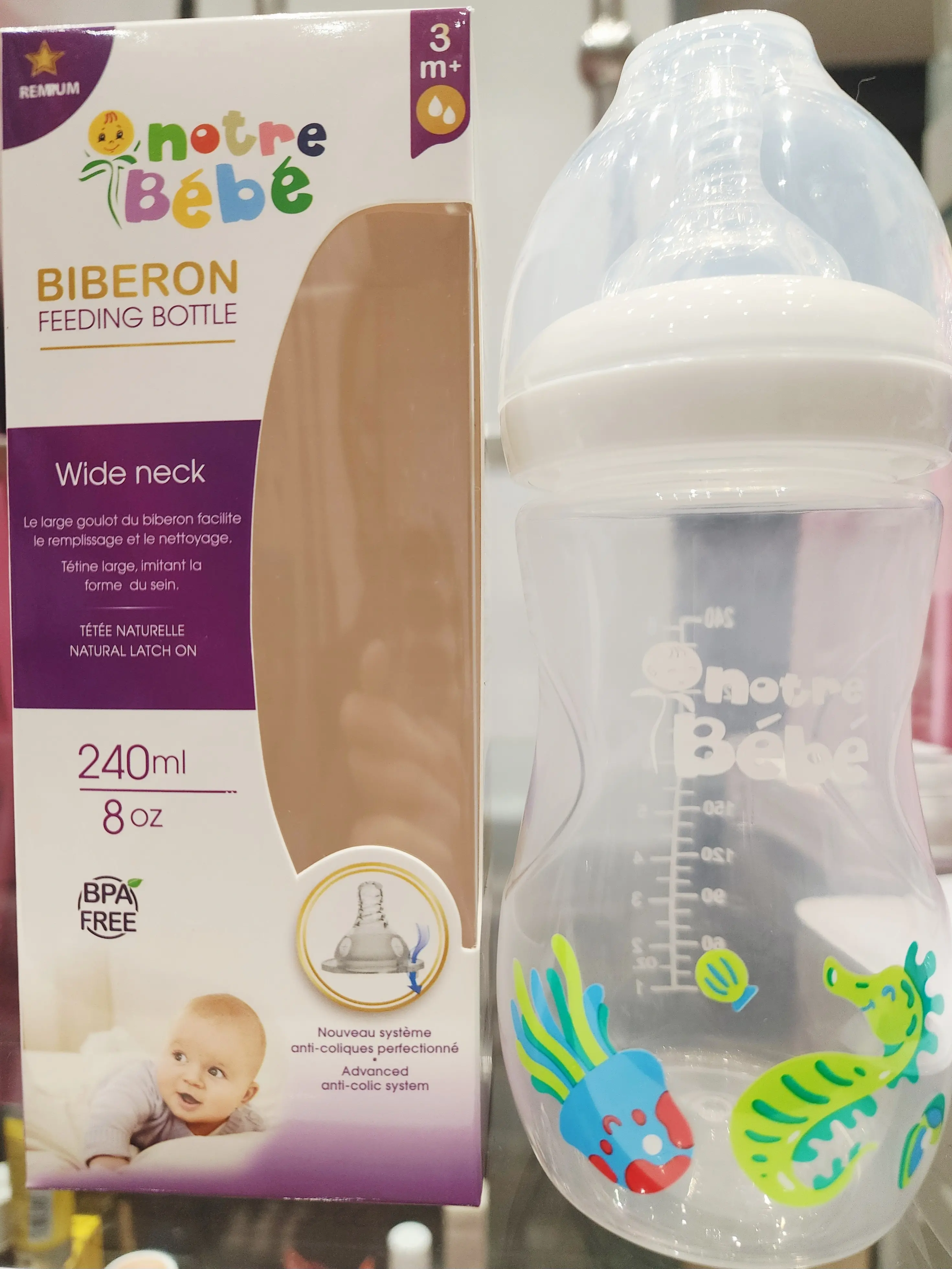 biberon notre bébé 3+ 240ml - Notre bébé | Parfumerie & Parafumerie en ligne