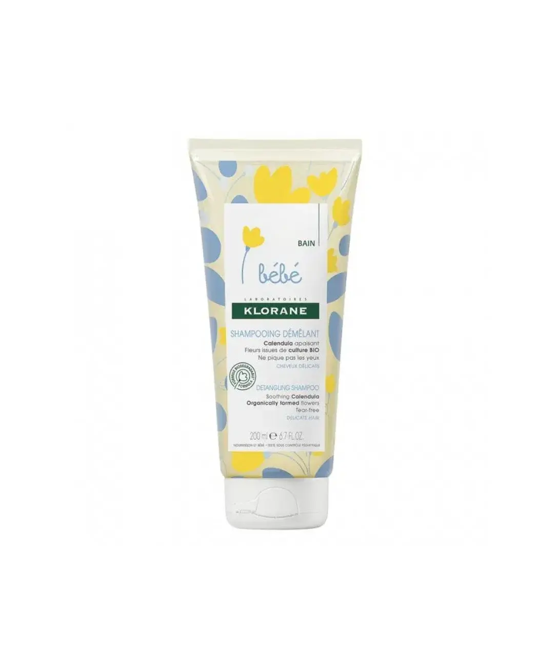 shampoing klorane doux démêlant bébé 200ml - Klorane | Parfumerie & Parafumerie en ligne