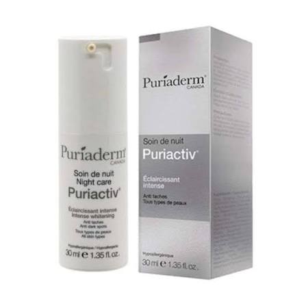 soin de nuit puriactiv puriaderm éclaircissant intense 30ml - puriaderm | Parfumerie & Parafumerie en ligne