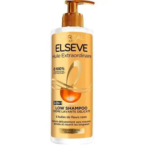 L'oréal Shampoing l'oréal elseve 3en1 huile extraordinaire huile de fleurs rares low shampoo crème lavante délicate cheveux secs 400ml - Parfum et cosmétiques authentiques en vente chez Choupinette para & parfumerie